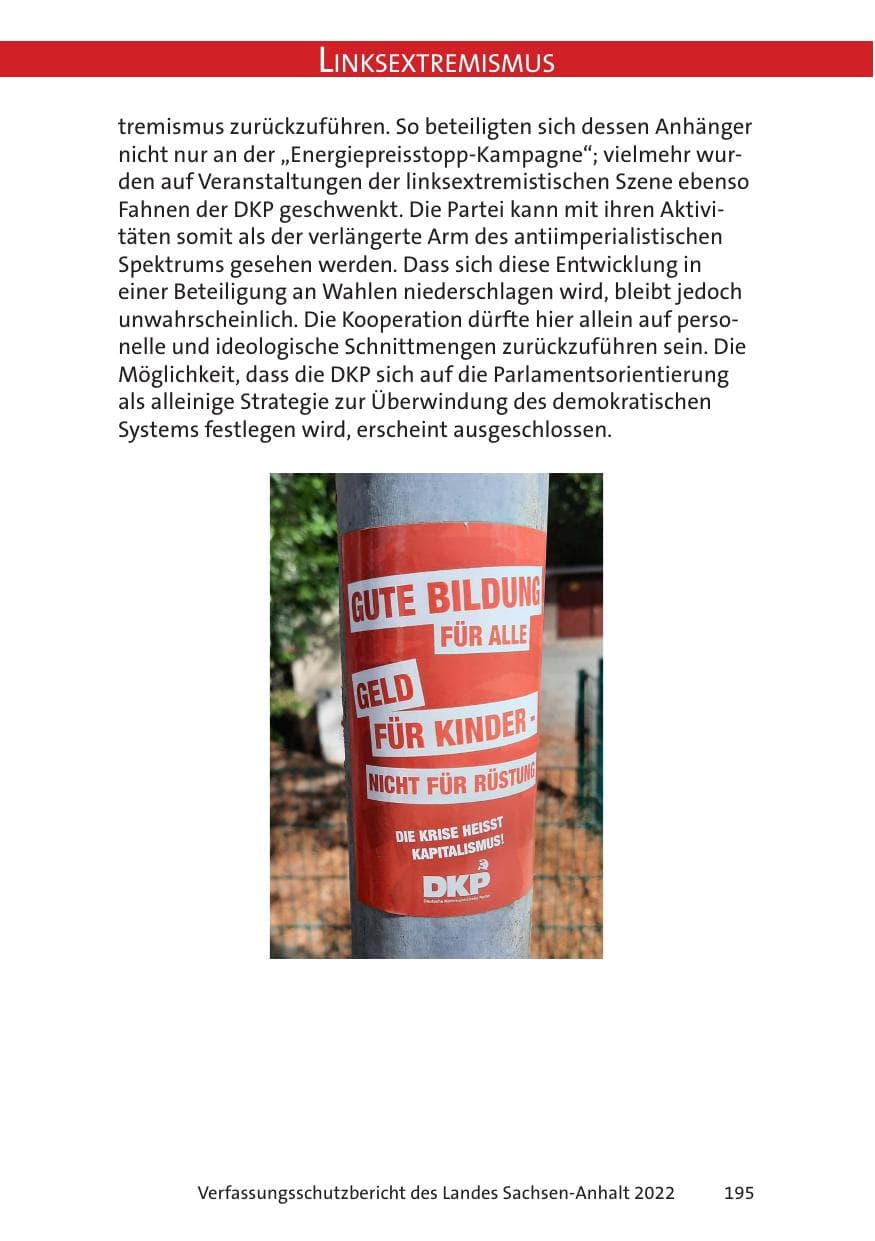 Seite 197 des Verfassungsschutzbericht 2022 Sachsen-Anhalt