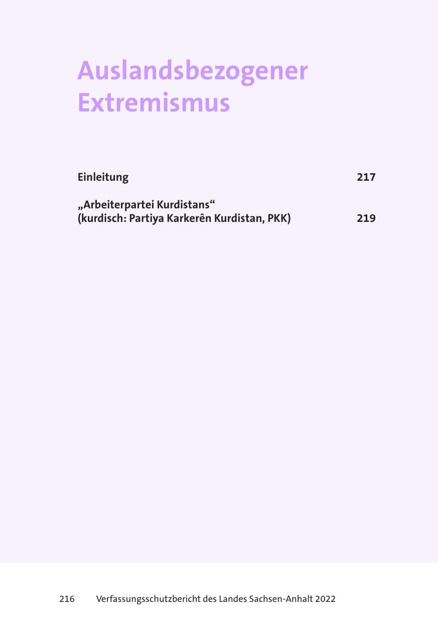Seite 218 des Verfassungsschutzbericht 2022 Sachsen-Anhalt