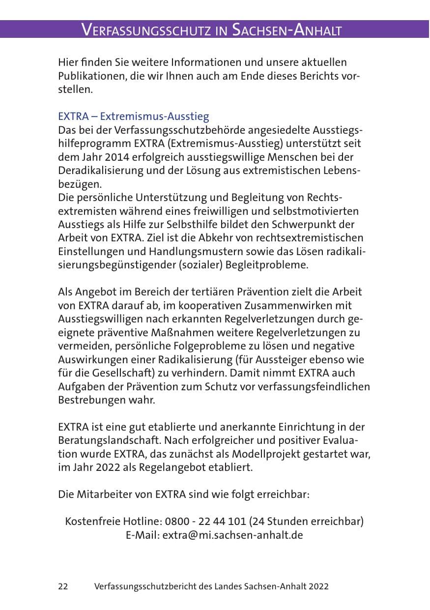 Seite 24 des Verfassungsschutzbericht 2022 Sachsen-Anhalt
