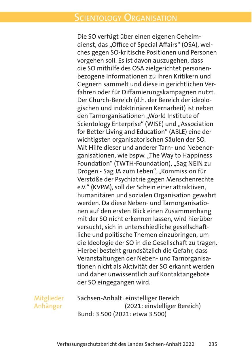 Seite 237 des Verfassungsschutzbericht 2022 Sachsen-Anhalt