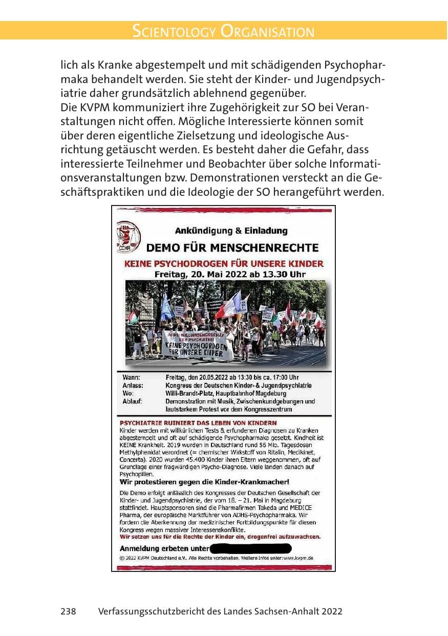 Seite 240 des Verfassungsschutzbericht 2022 Sachsen-Anhalt