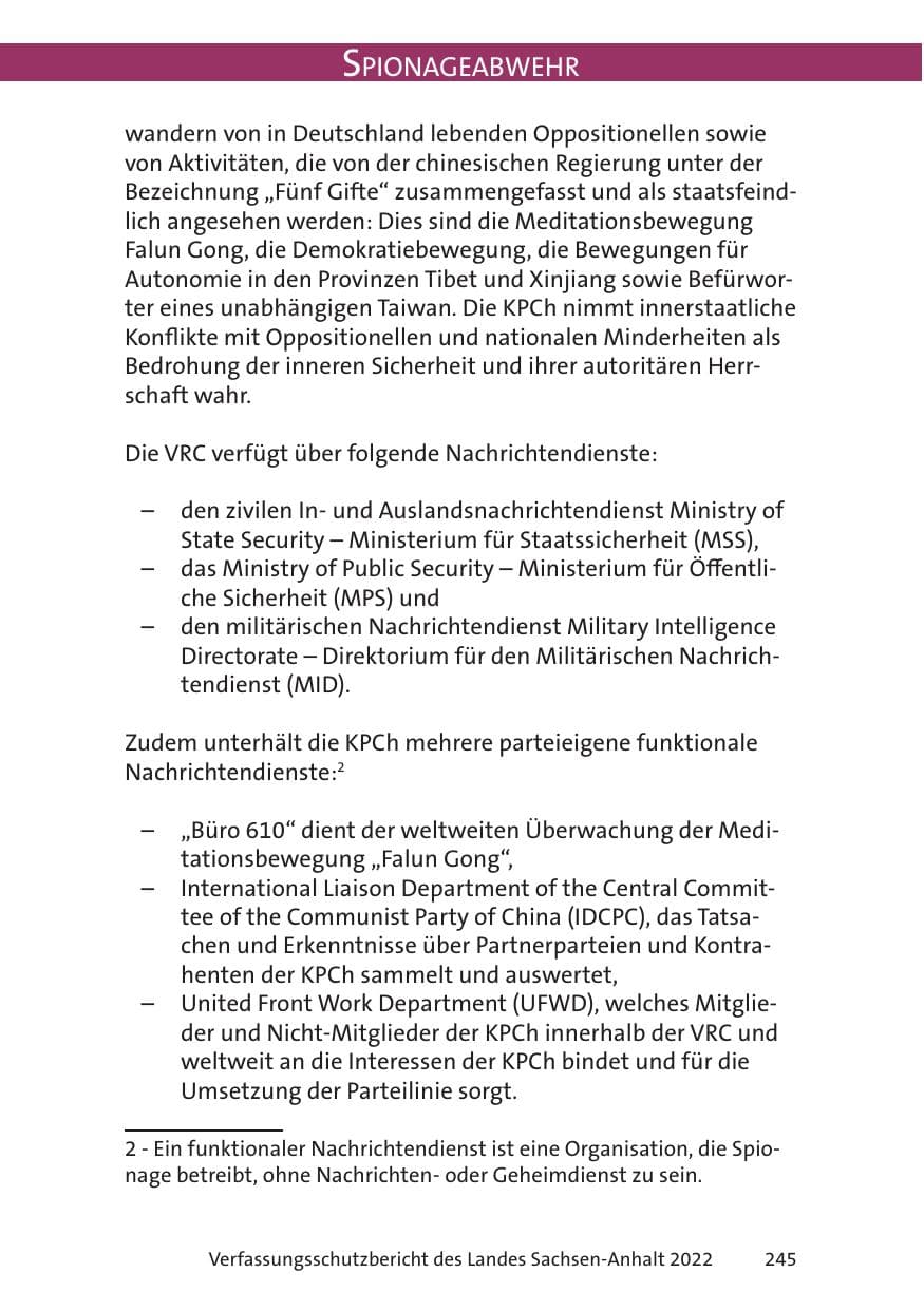 Seite 247 des Verfassungsschutzbericht 2022 Sachsen-Anhalt