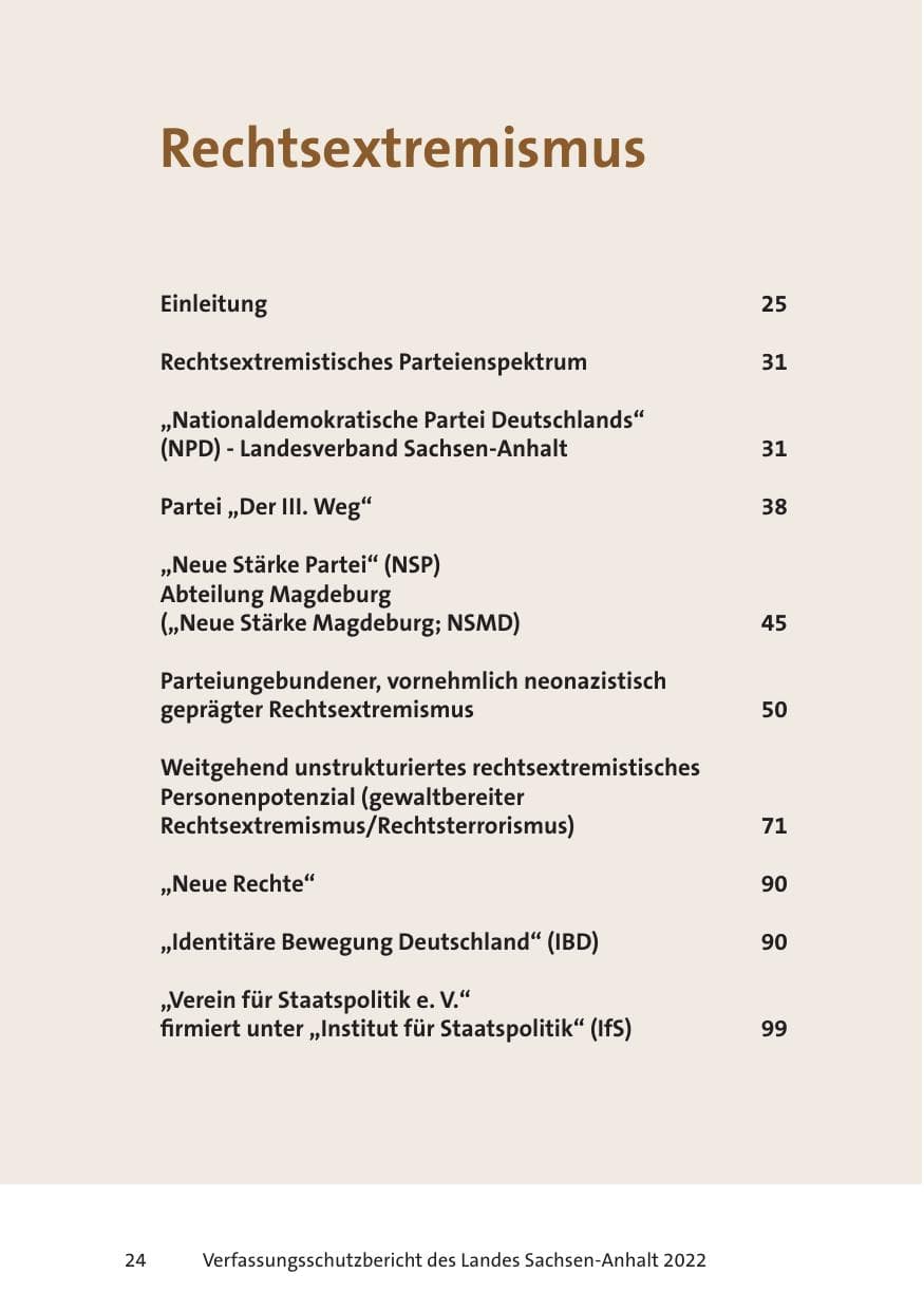 Seite 26 des Verfassungsschutzbericht 2022 Sachsen-Anhalt