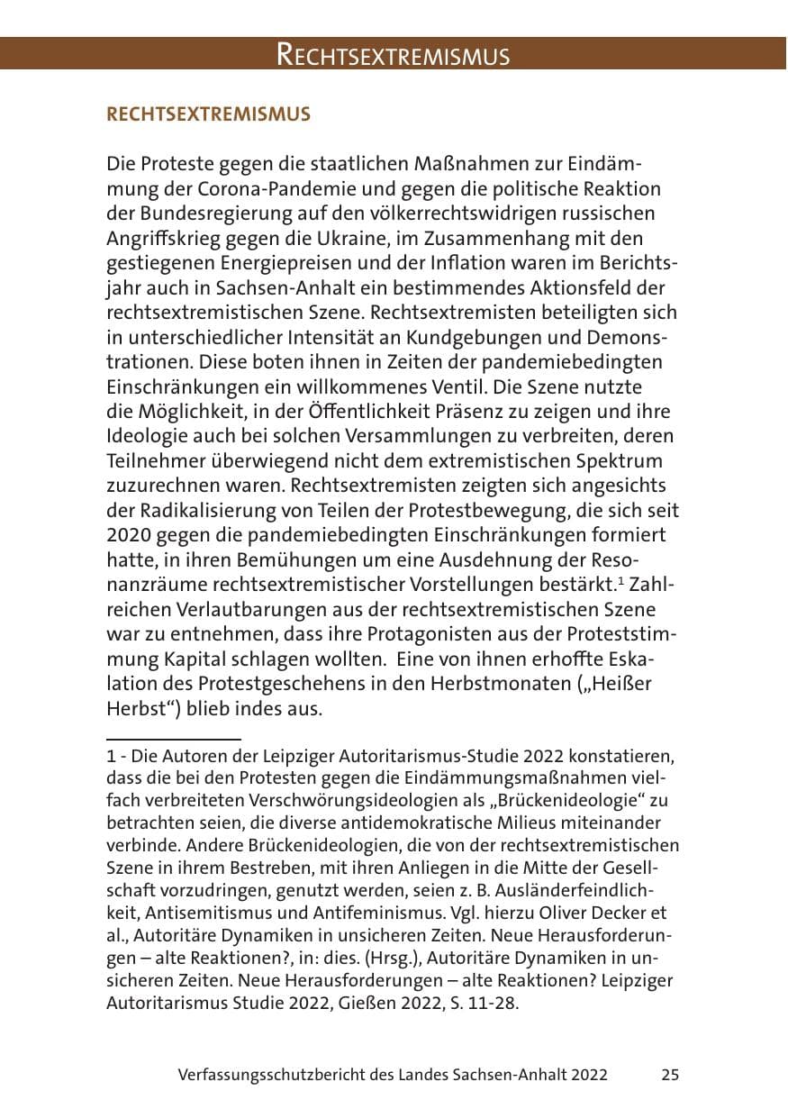 Seite 27 des Verfassungsschutzbericht 2022 Sachsen-Anhalt