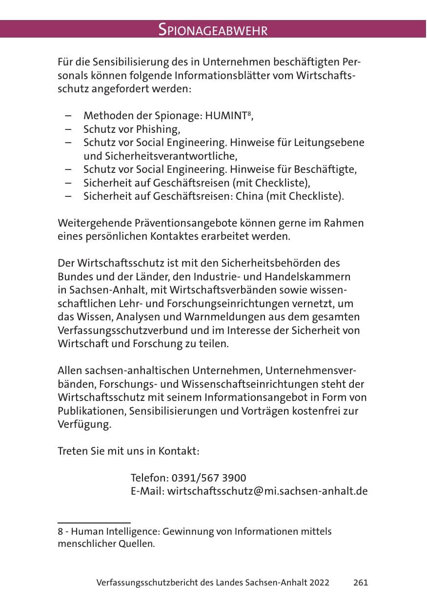 Seite 263 des Verfassungsschutzbericht 2022 Sachsen-Anhalt