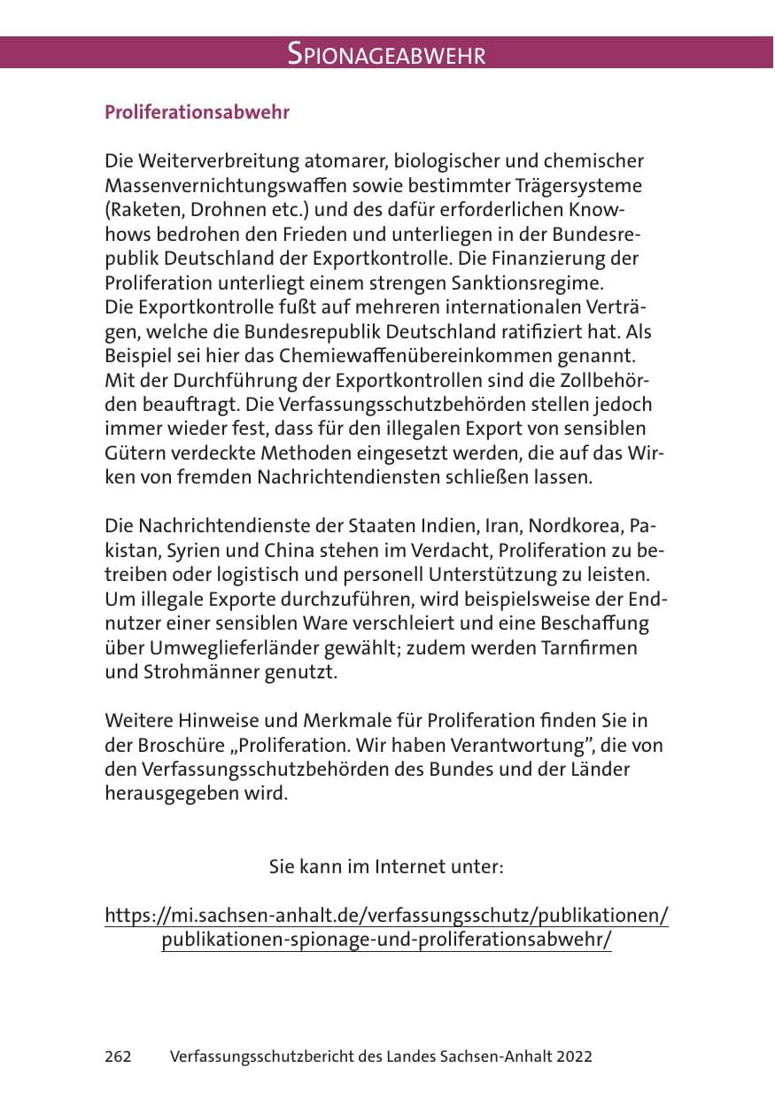 Seite 264 des Verfassungsschutzbericht 2022 Sachsen-Anhalt