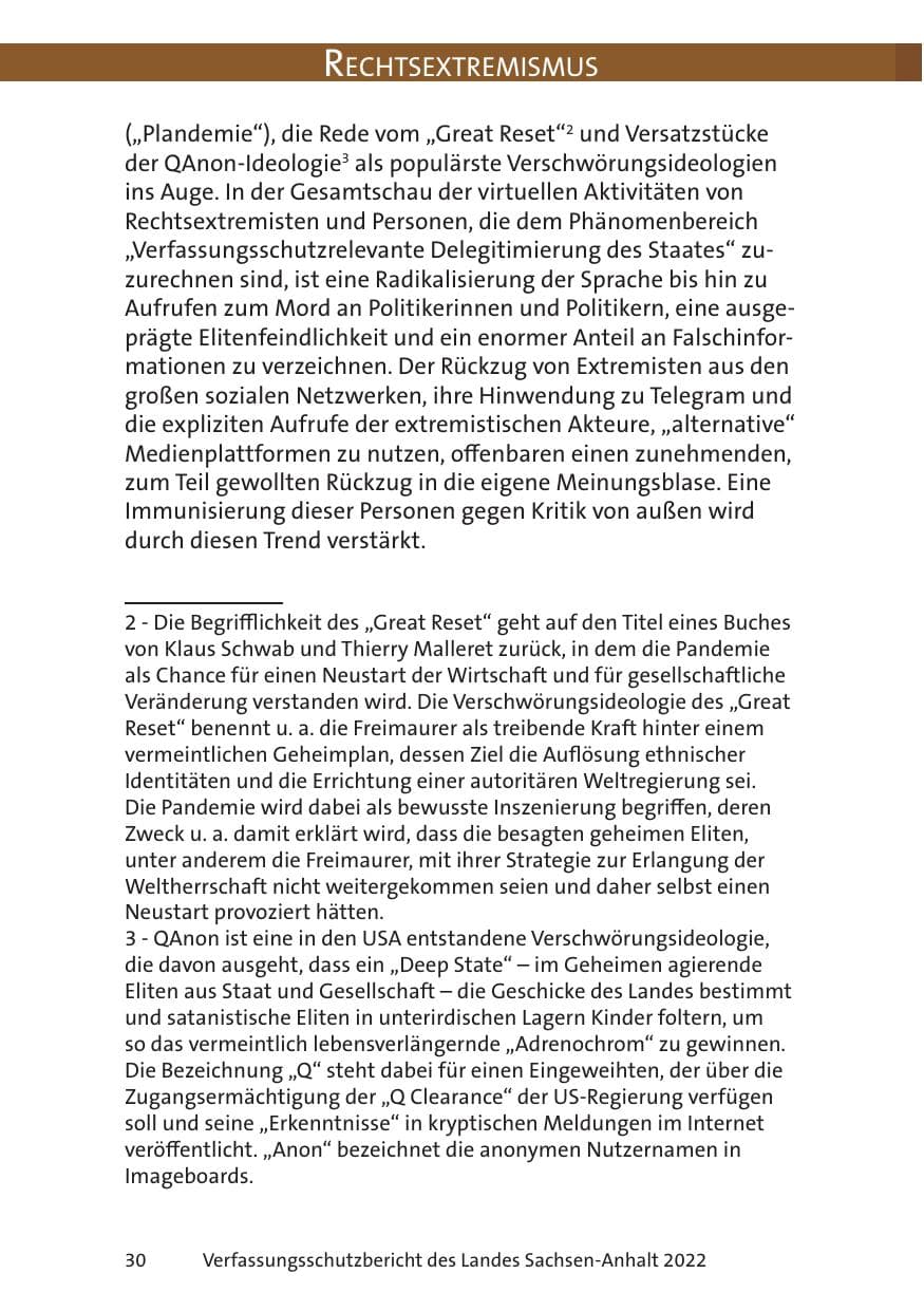 Seite 32 des Verfassungsschutzbericht 2022 Sachsen-Anhalt
