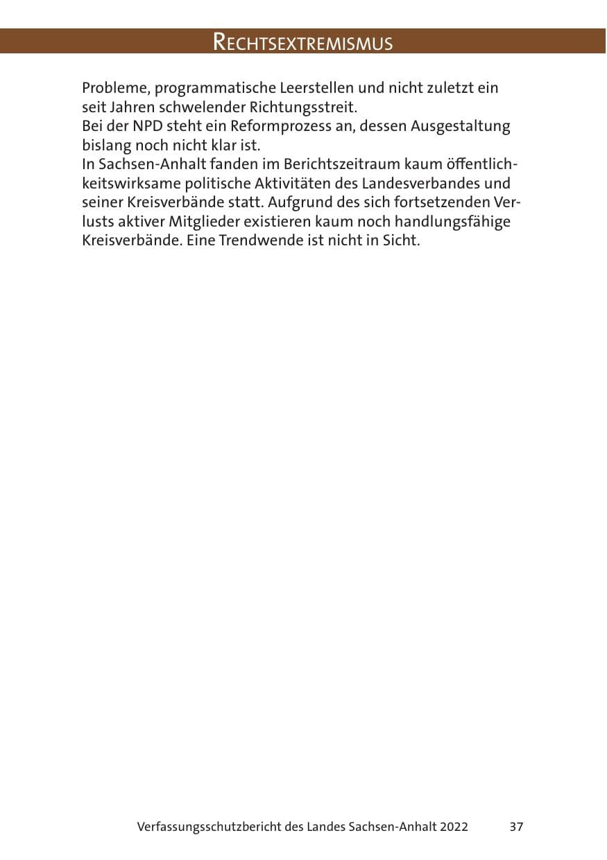 Seite 39 des Verfassungsschutzbericht 2022 Sachsen-Anhalt