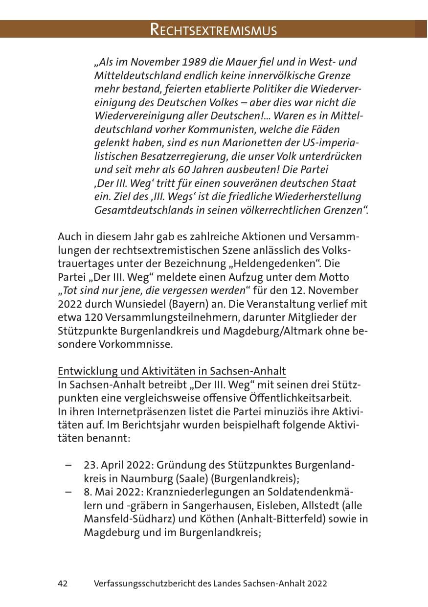 Seite 44 des Verfassungsschutzbericht 2022 Sachsen-Anhalt