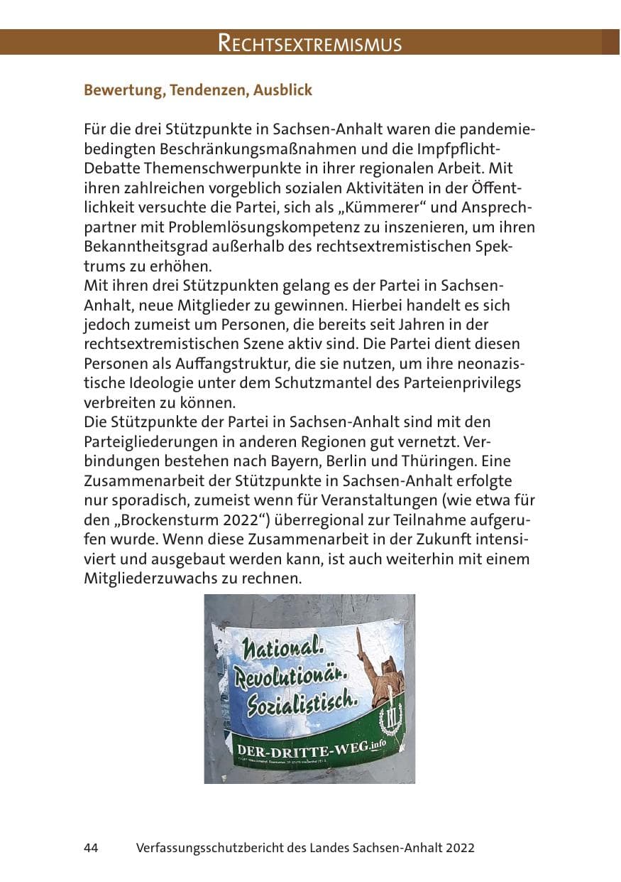 Seite 46 des Verfassungsschutzbericht 2022 Sachsen-Anhalt