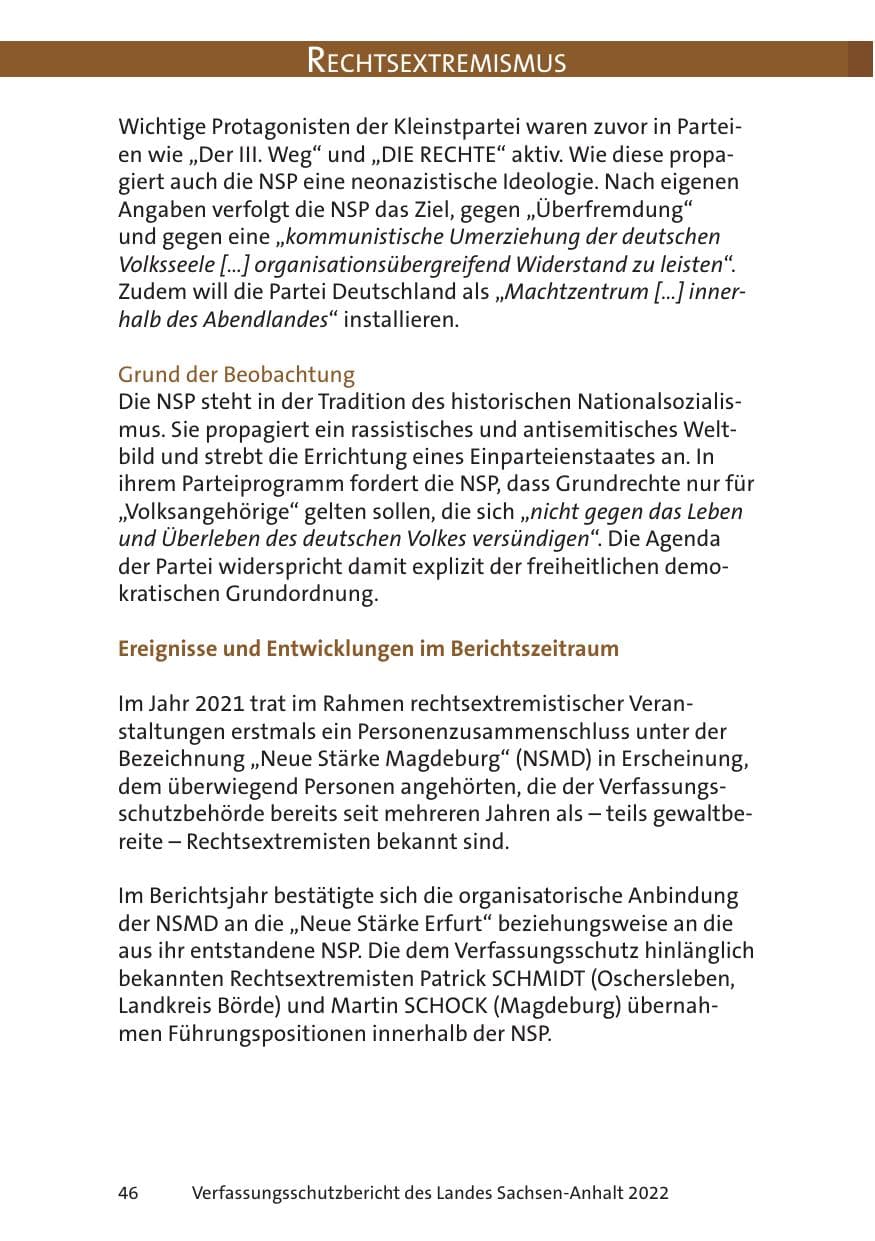 Seite 48 des Verfassungsschutzbericht 2022 Sachsen-Anhalt