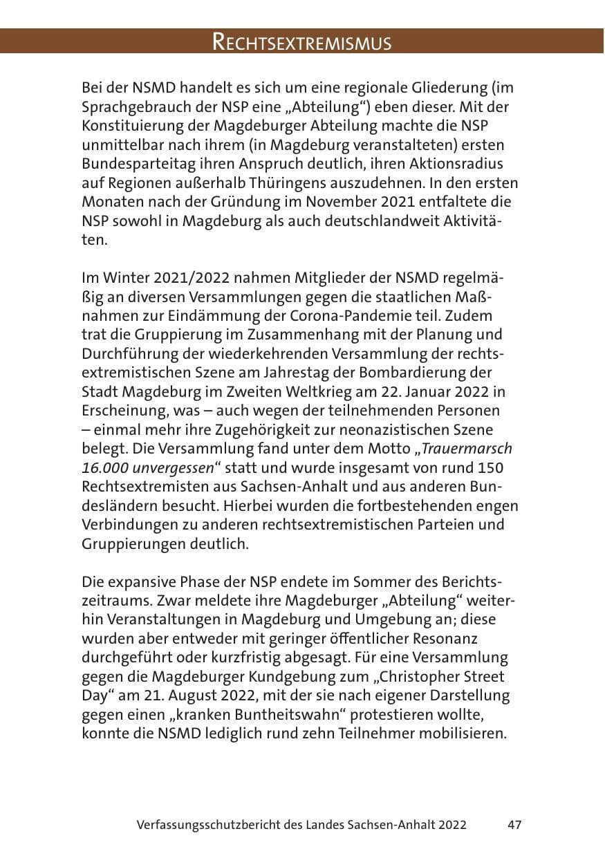 Seite 49 des Verfassungsschutzbericht 2022 Sachsen-Anhalt