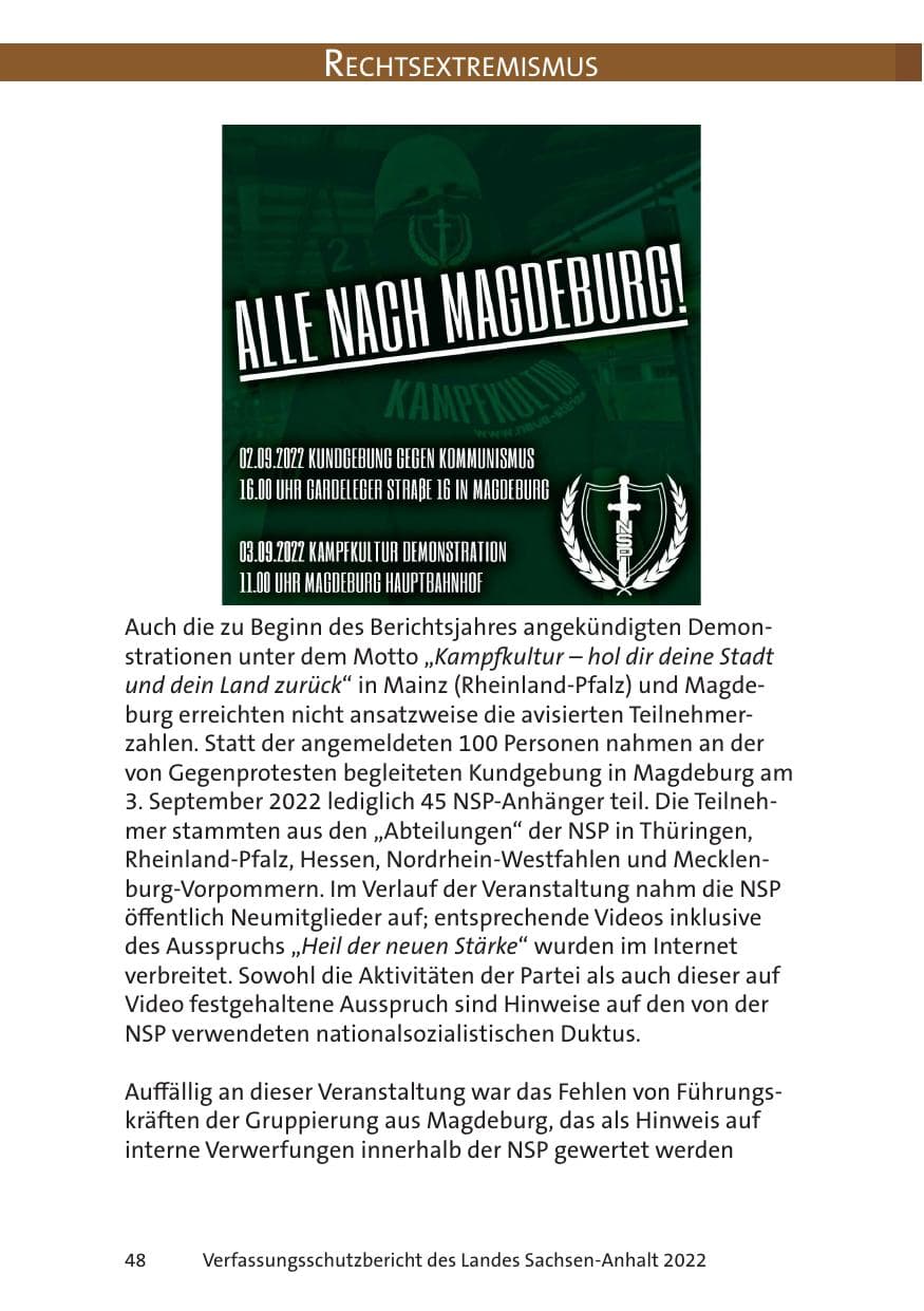 Seite 50 des Verfassungsschutzbericht 2022 Sachsen-Anhalt