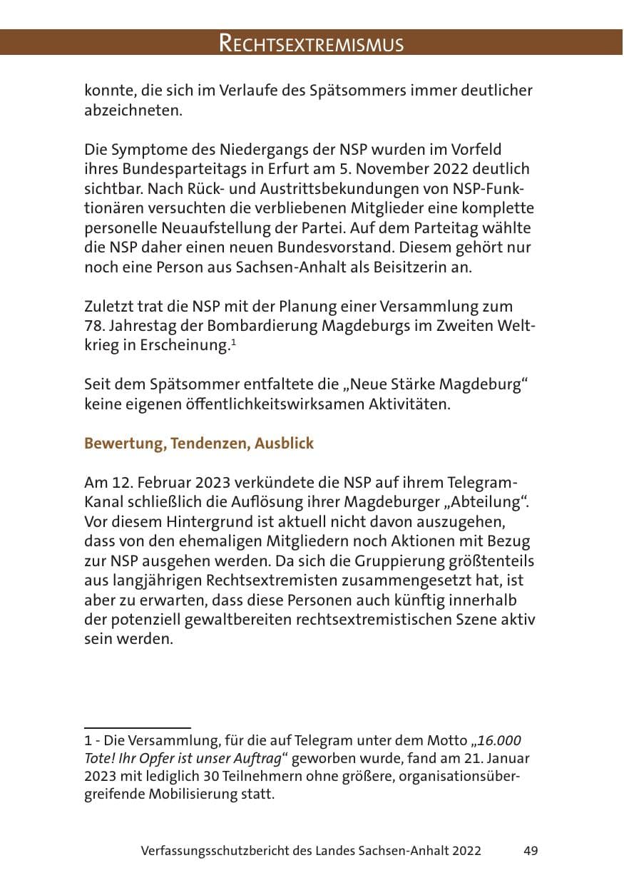 Seite 51 des Verfassungsschutzbericht 2022 Sachsen-Anhalt