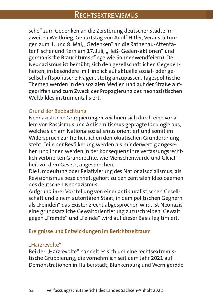 Seite 54 des Verfassungsschutzbericht 2022 Sachsen-Anhalt