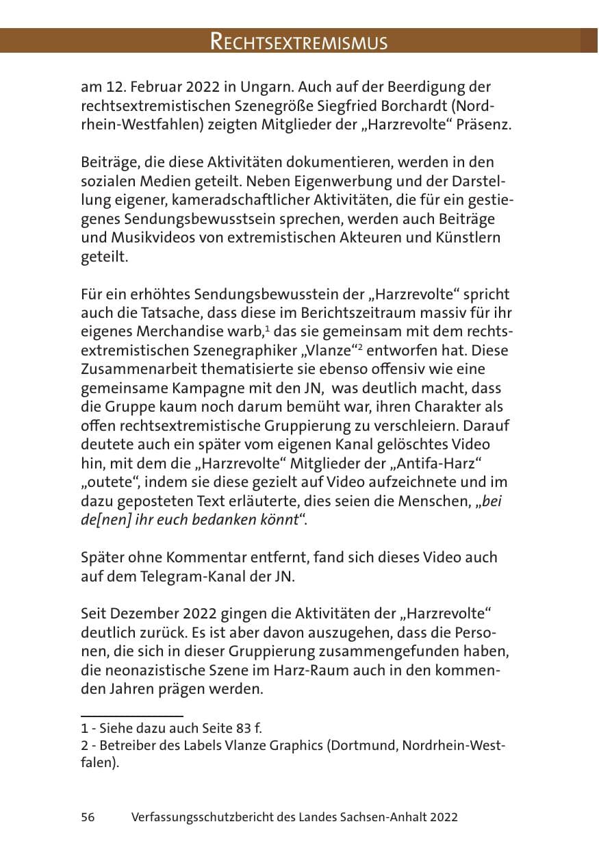 Seite 58 des Verfassungsschutzbericht 2022 Sachsen-Anhalt
