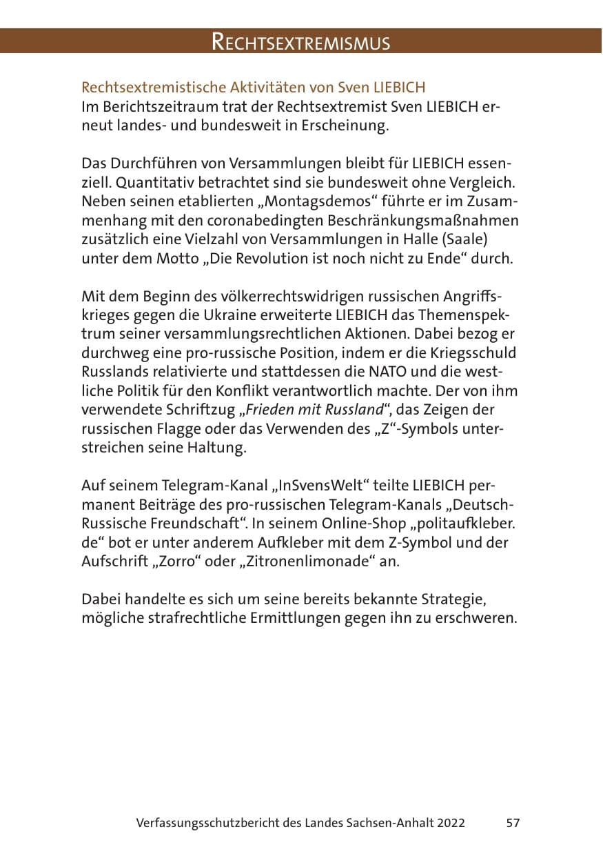 Seite 59 des Verfassungsschutzbericht 2022 Sachsen-Anhalt