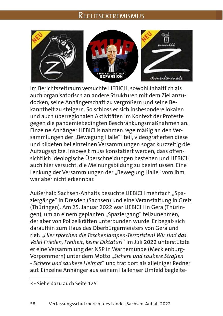 Seite 60 des Verfassungsschutzbericht 2022 Sachsen-Anhalt