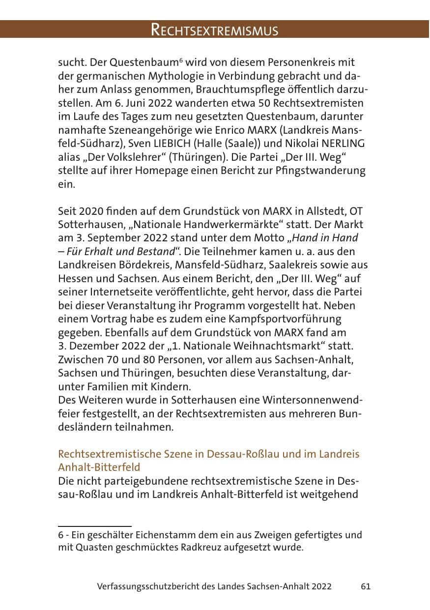 Seite 63 des Verfassungsschutzbericht 2022 Sachsen-Anhalt