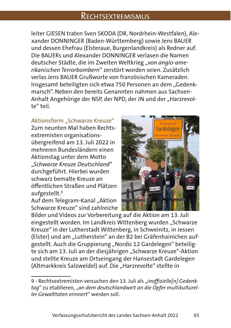 Seite 67 des Verfassungsschutzbericht 2022 Sachsen-Anhalt