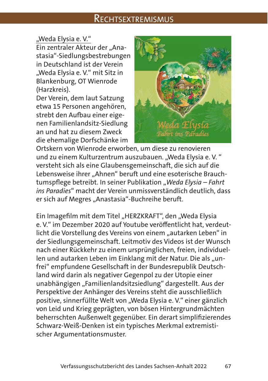 Seite 69 des Verfassungsschutzbericht 2022 Sachsen-Anhalt