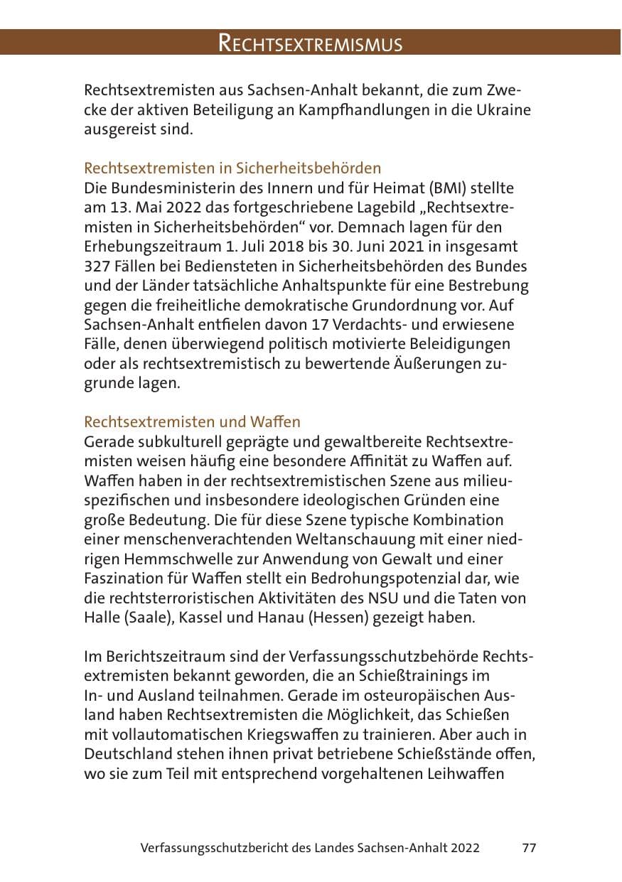 Seite 79 des Verfassungsschutzbericht 2022 Sachsen-Anhalt