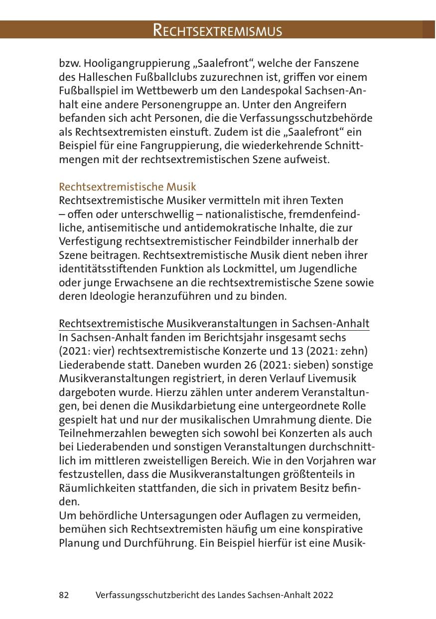 Seite 84 des Verfassungsschutzbericht 2022 Sachsen-Anhalt