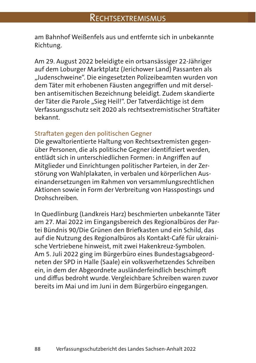 Seite 90 des Verfassungsschutzbericht 2022 Sachsen-Anhalt