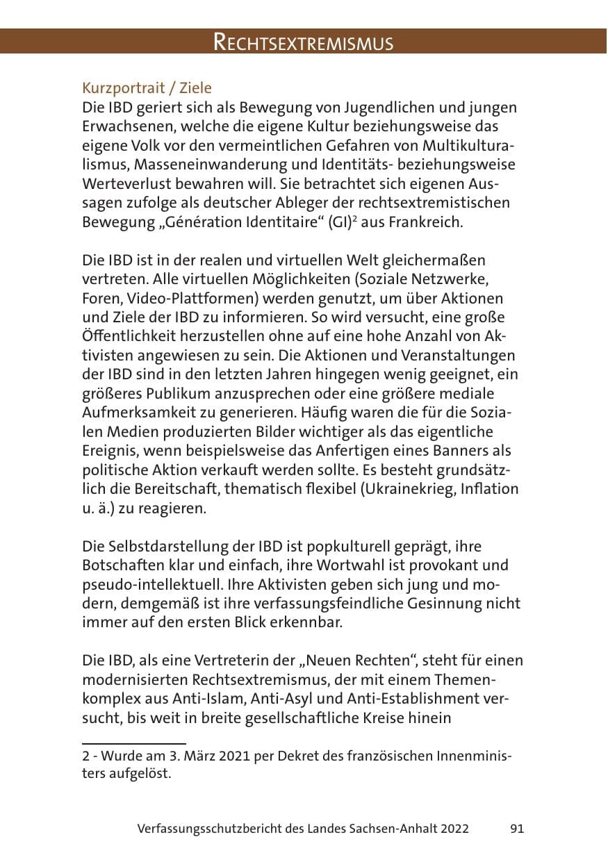 Seite 93 des Verfassungsschutzbericht 2022 Sachsen-Anhalt