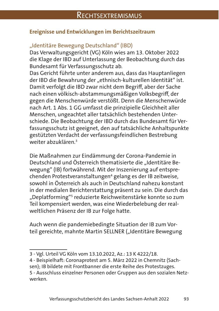 Seite 95 des Verfassungsschutzbericht 2022 Sachsen-Anhalt