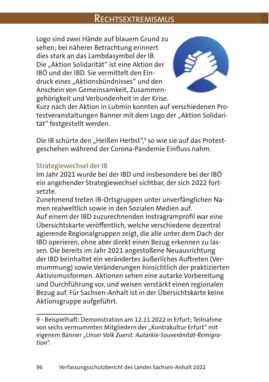 Seite 98 des Verfassungsschutzbericht 2022 Sachsen-Anhalt