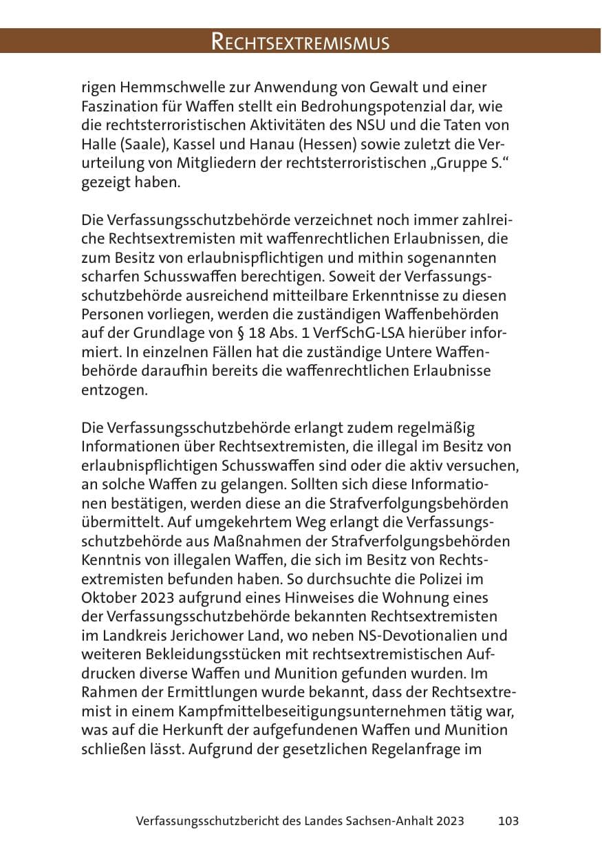 Seite 103 des Verfassungsschutzbericht 2023 Sachsen-Anhalt