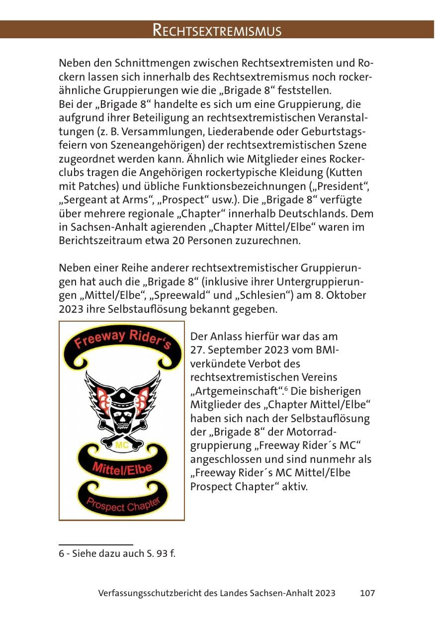 Seite 107 des Verfassungsschutzbericht 2023 Sachsen-Anhalt