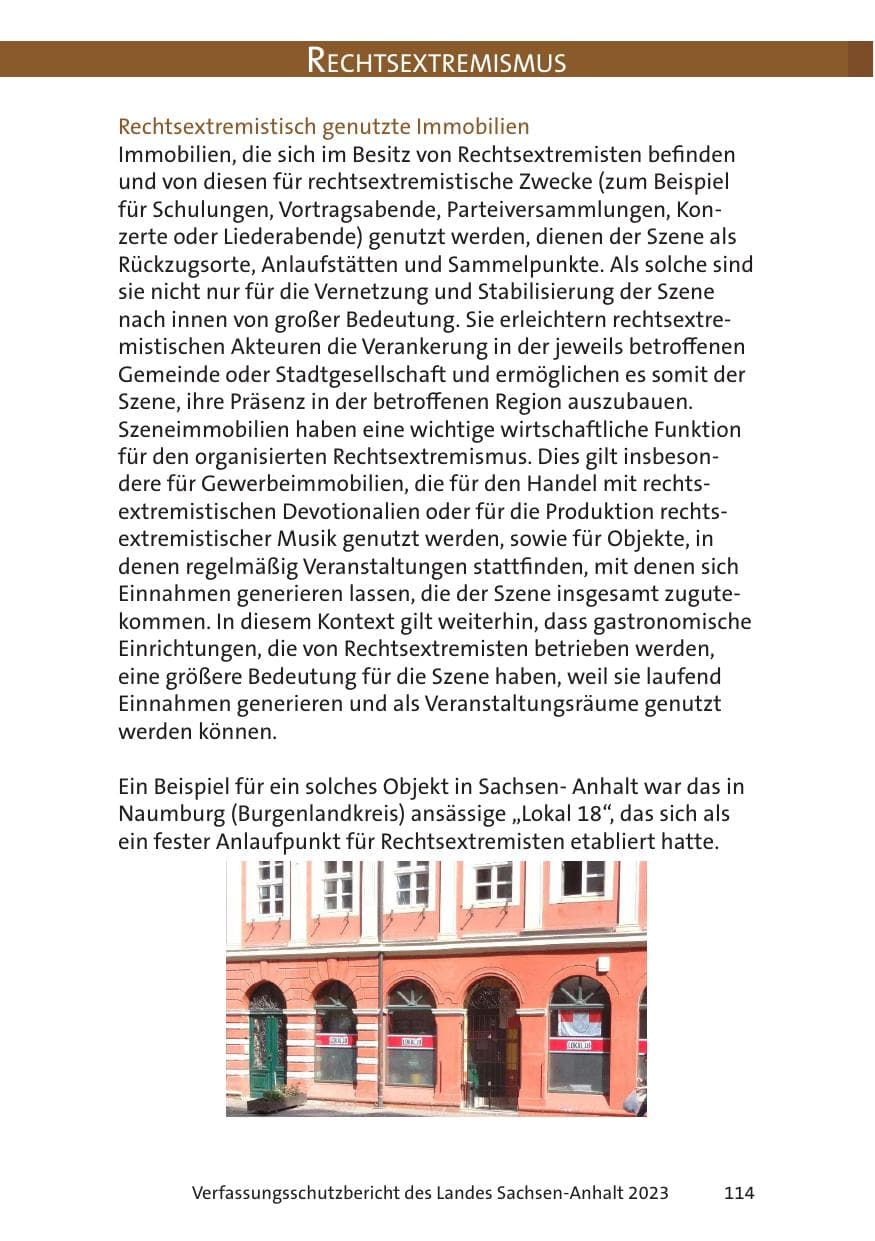 Seite 114 des Verfassungsschutzbericht 2023 Sachsen-Anhalt