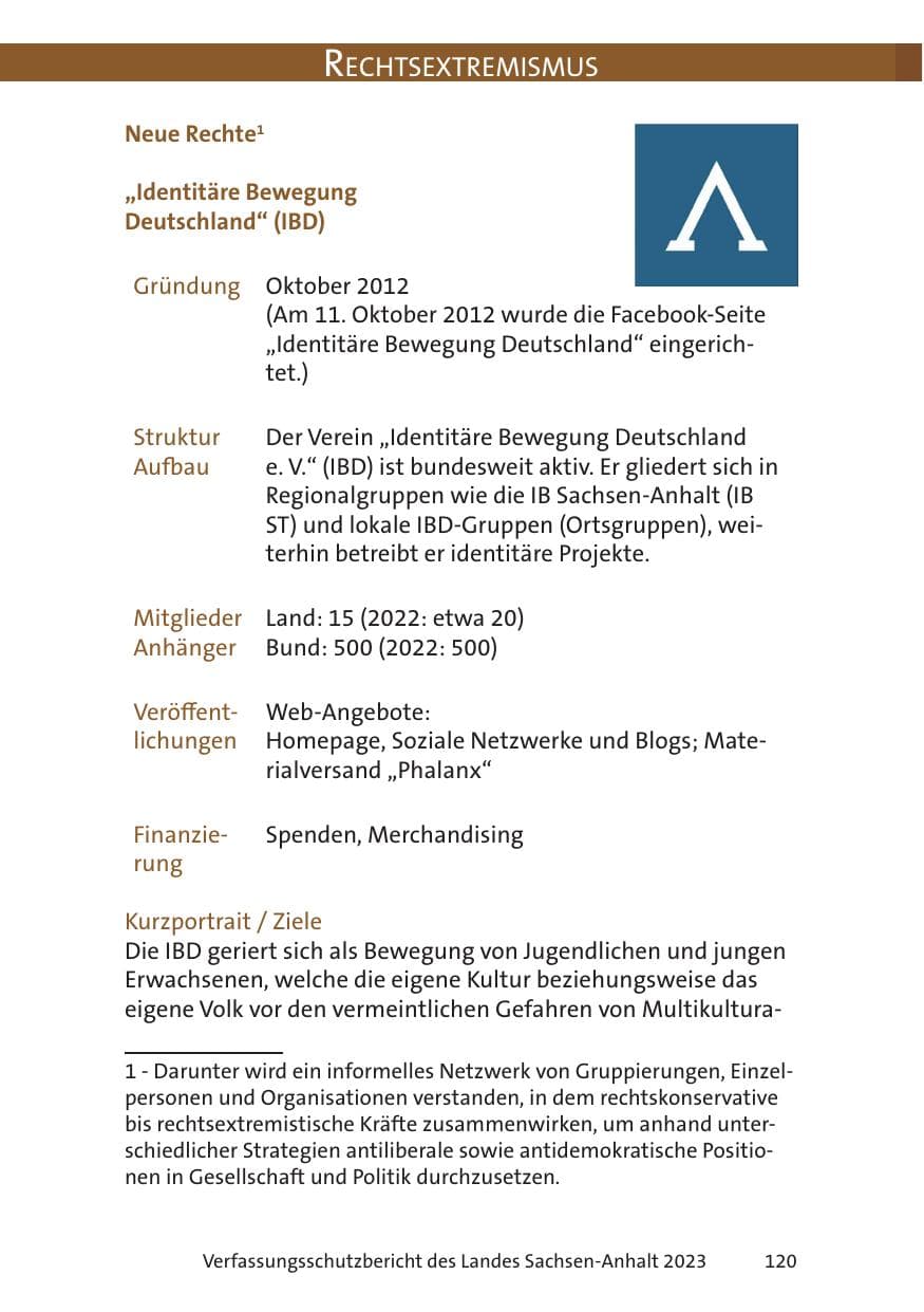 Seite 120 des Verfassungsschutzbericht 2023 Sachsen-Anhalt