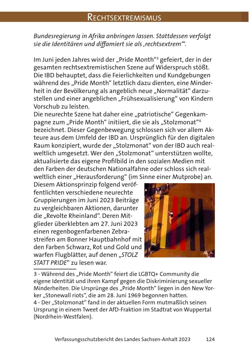 Seite 124 des Verfassungsschutzbericht 2023 Sachsen-Anhalt