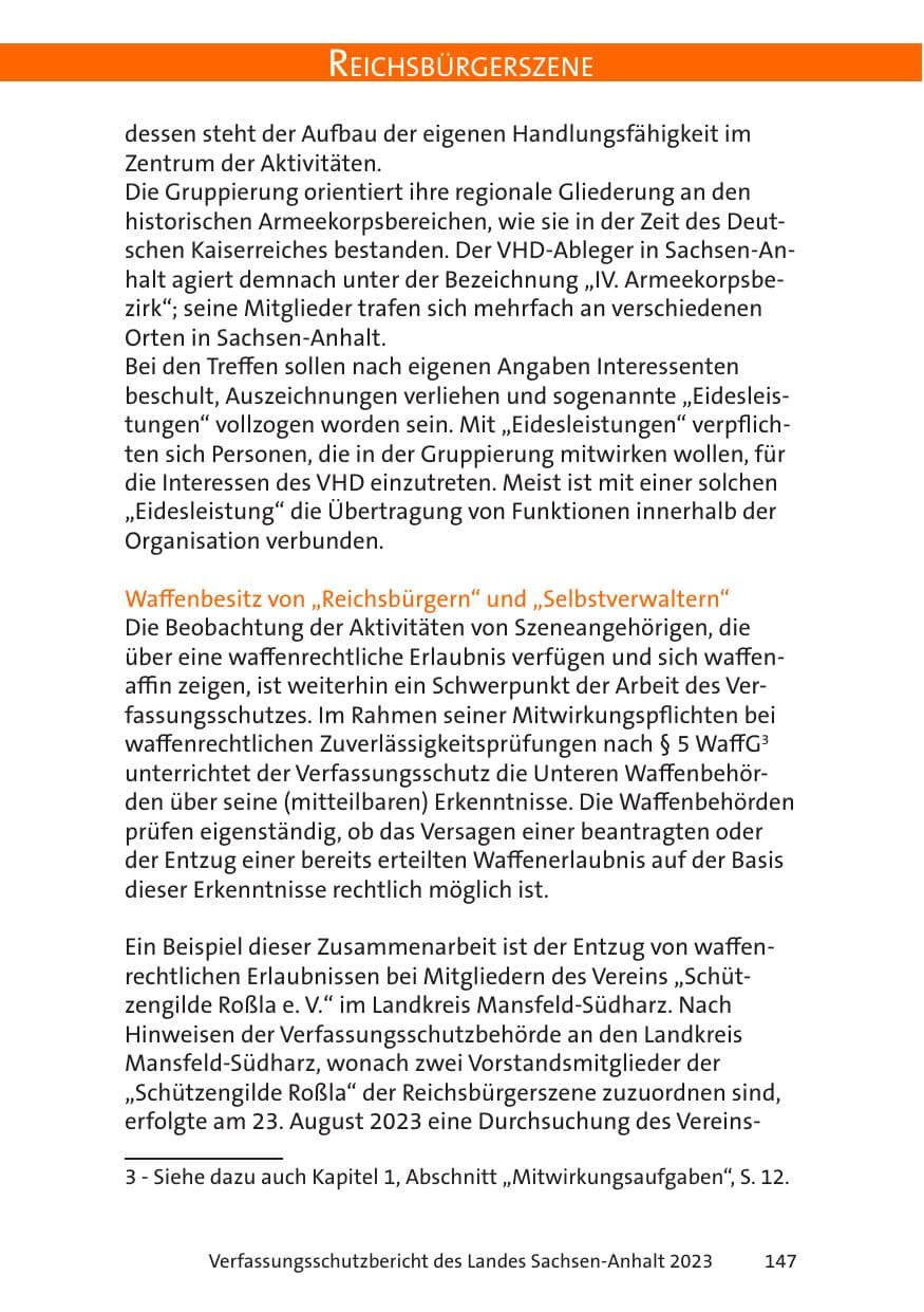 Seite 147 des Verfassungsschutzbericht 2023 Sachsen-Anhalt