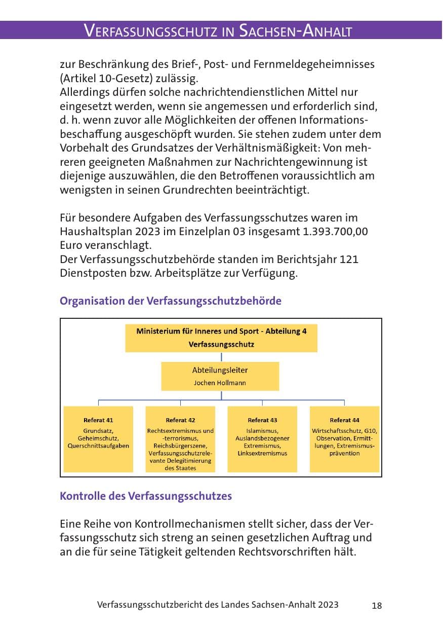 Seite 18 des Verfassungsschutzbericht 2023 Sachsen-Anhalt