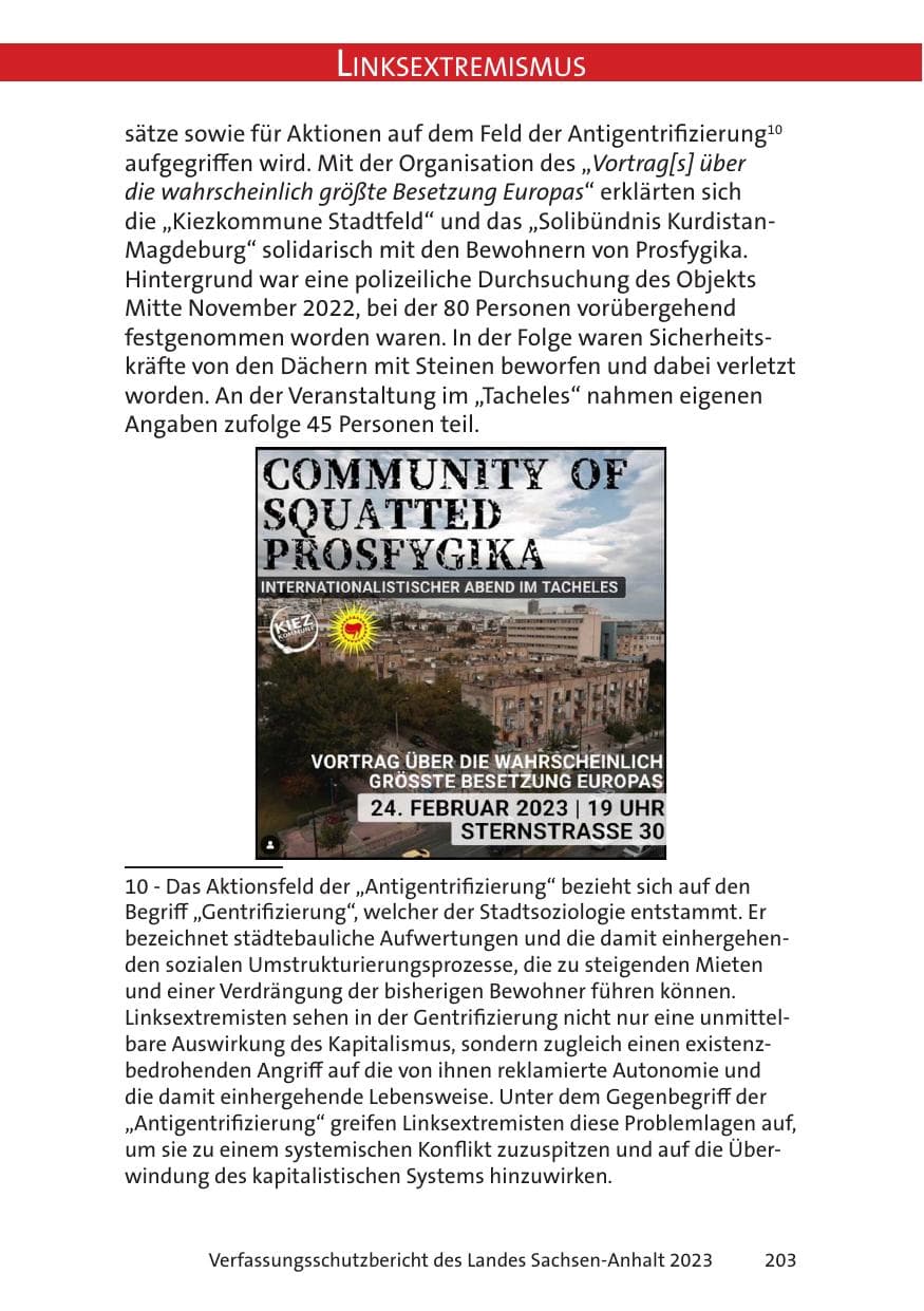 Seite 203 des Verfassungsschutzbericht 2023 Sachsen-Anhalt