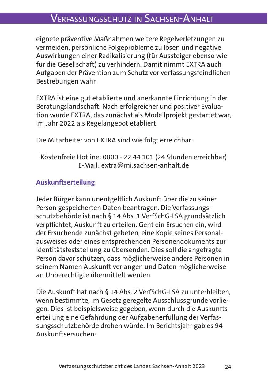 Seite 24 des Verfassungsschutzbericht 2023 Sachsen-Anhalt