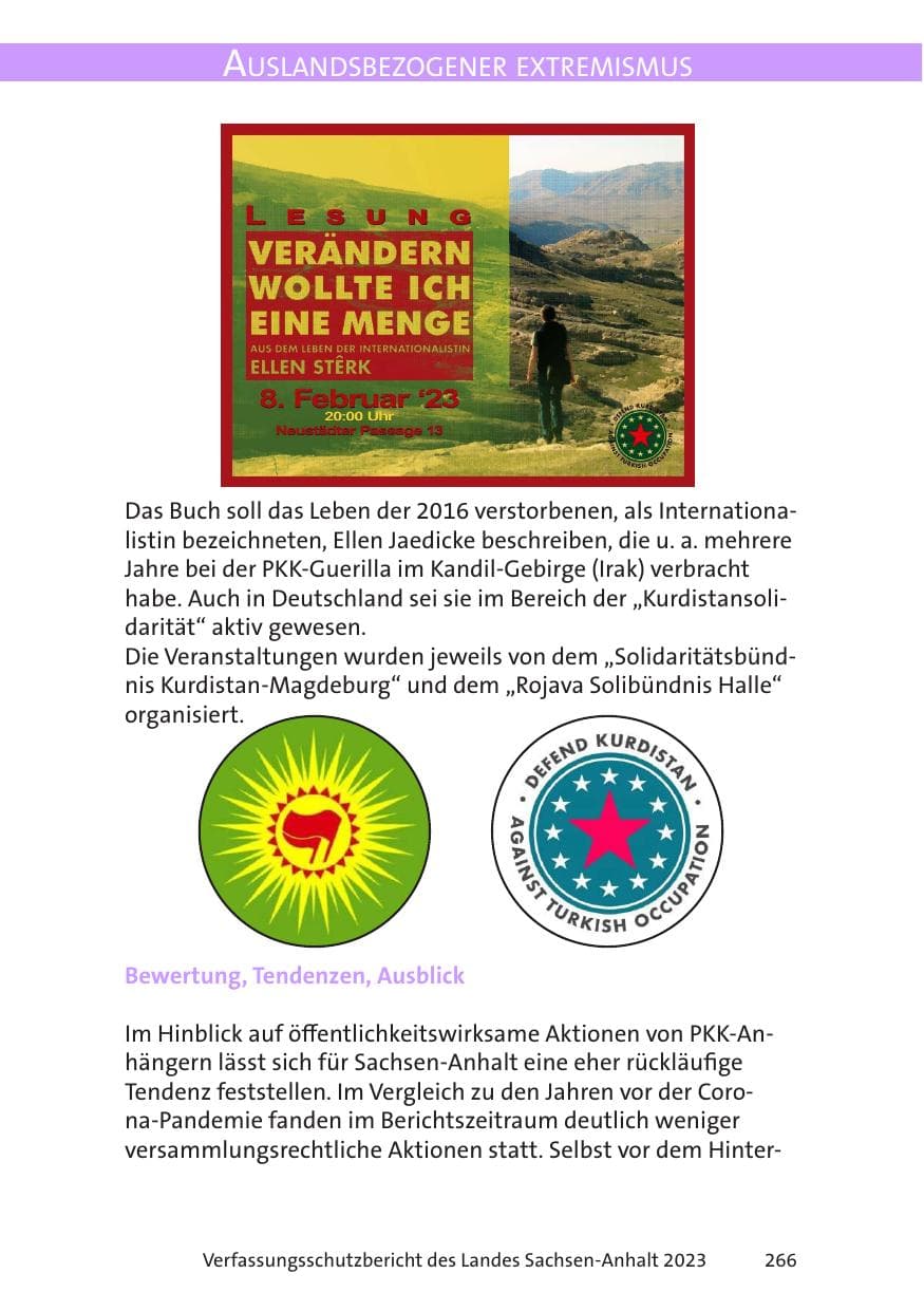 Seite 266 des Verfassungsschutzbericht 2023 Sachsen-Anhalt