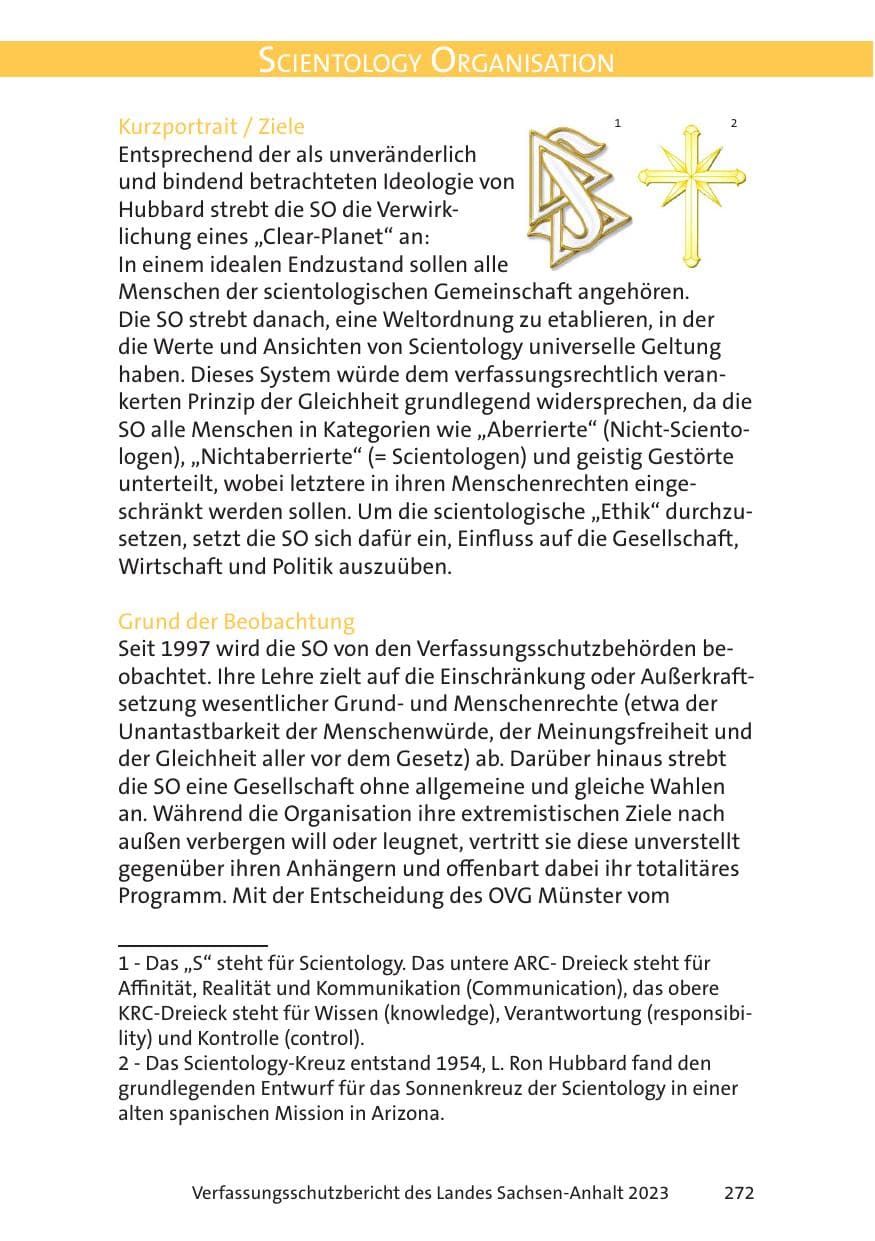 Seite 272 des Verfassungsschutzbericht 2023 Sachsen-Anhalt