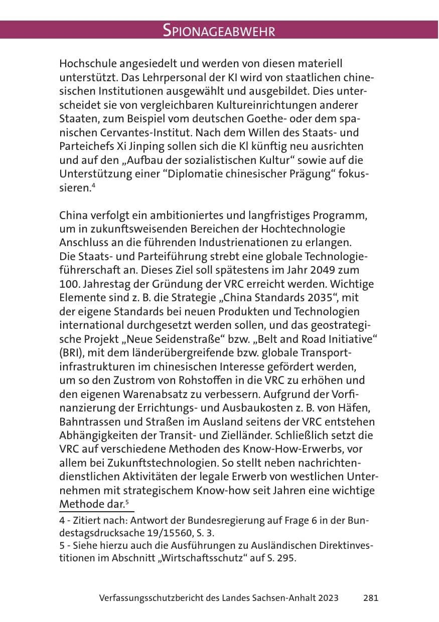 Seite 281 des Verfassungsschutzbericht 2023 Sachsen-Anhalt