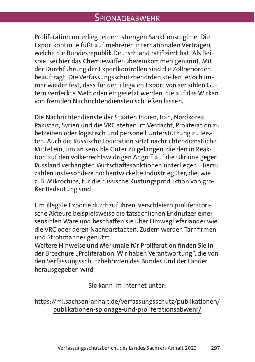 Seite 297 des Verfassungsschutzbericht 2023 Sachsen-Anhalt