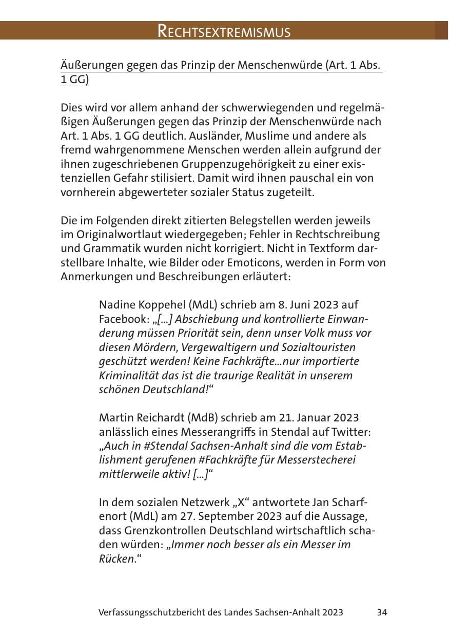 Seite 34 des Verfassungsschutzbericht 2023 Sachsen-Anhalt