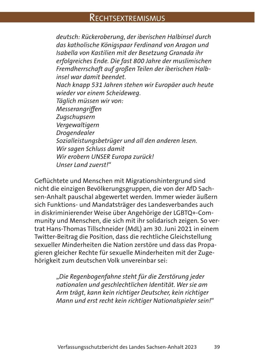 Seite 39 des Verfassungsschutzbericht 2023 Sachsen-Anhalt
