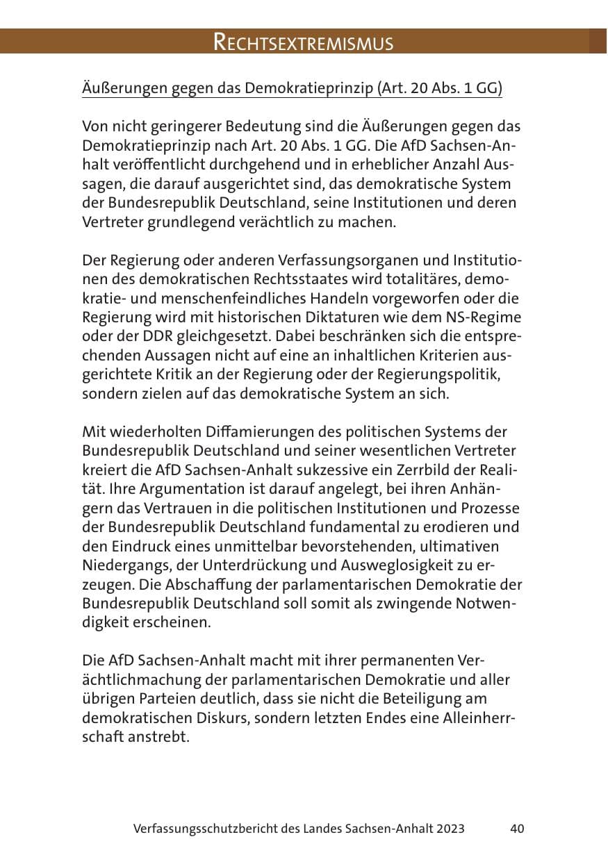 Seite 40 des Verfassungsschutzbericht 2023 Sachsen-Anhalt