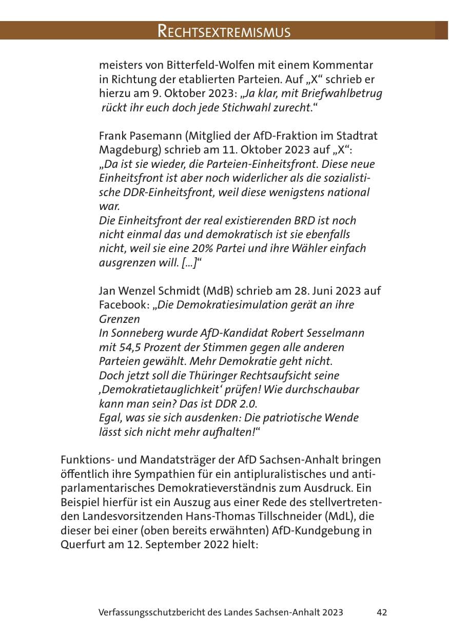 Seite 42 des Verfassungsschutzbericht 2023 Sachsen-Anhalt
