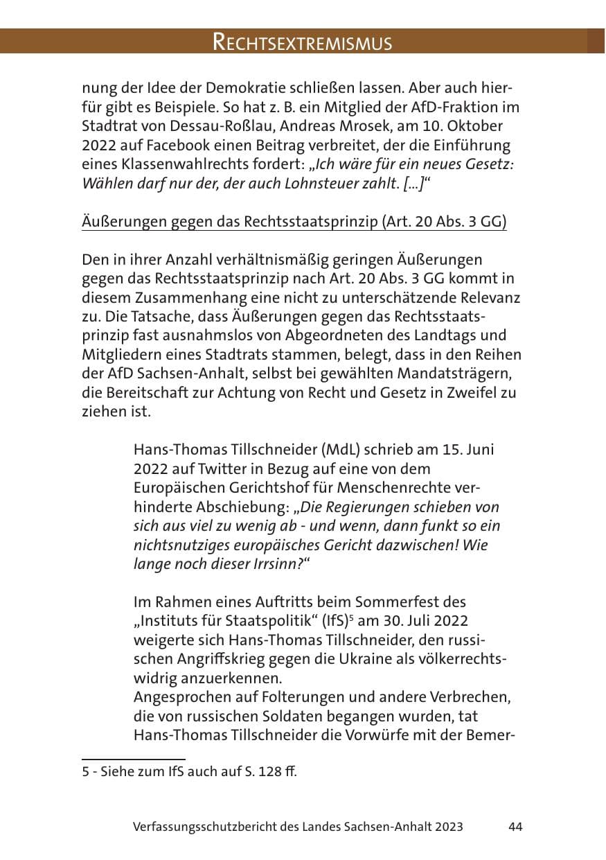 Seite 44 des Verfassungsschutzbericht 2023 Sachsen-Anhalt