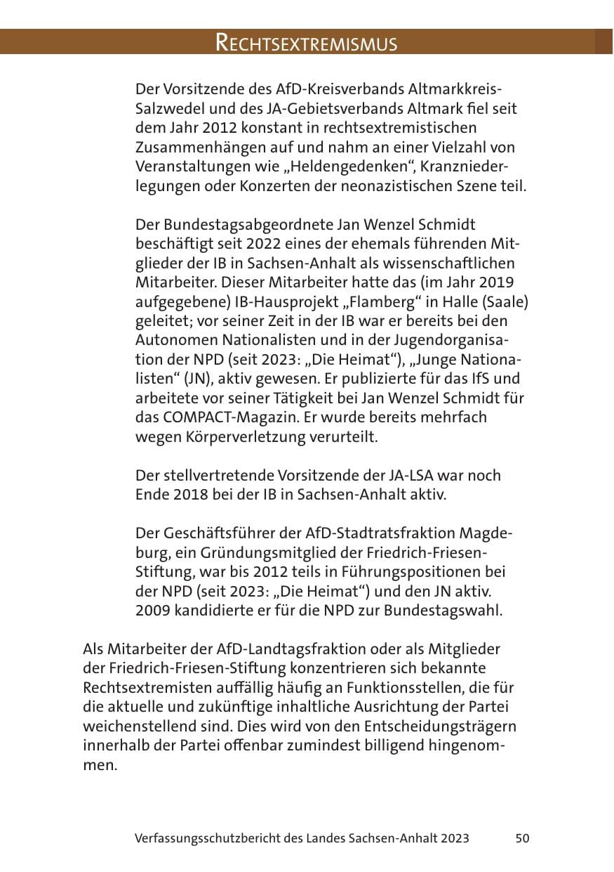 Seite 50 des Verfassungsschutzbericht 2023 Sachsen-Anhalt